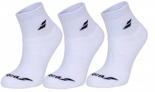 Tenisové ponožky Babolat QUARTER 3 Pairs Pack Socks 5UB1401-1000 bílé